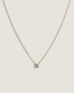 Solitaire Floating Round Diamond Necklace