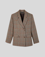 Grey Plaid w/ Orange Stitch Blazer