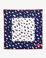 Navy & Cream Jaguar bandana laying flat on a table