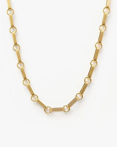 close up of the Vintage Gold Book Chain Necklace