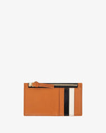 Cuoio with black & shell pockets Card Zip Wallet