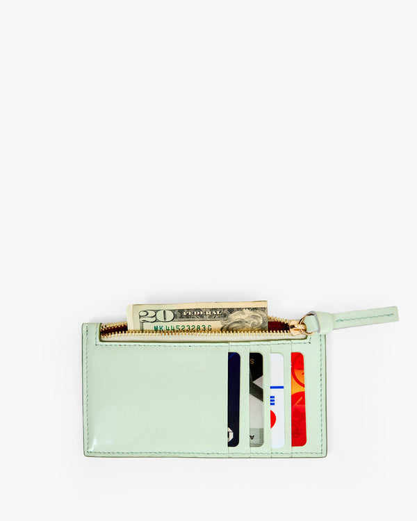 Card Zip Wallet with cards and cash