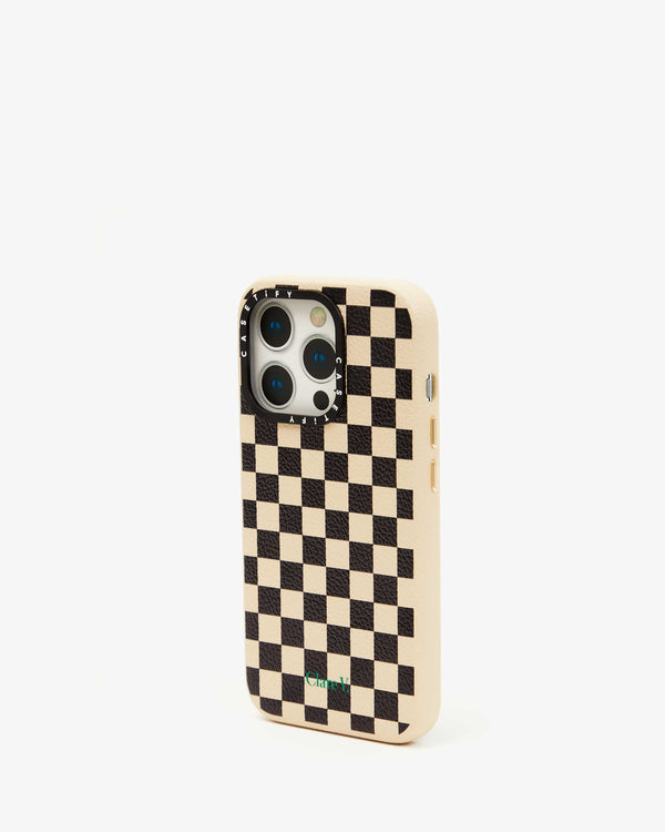 Casetify Cream Black Checker side