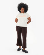 Candice wearing the Chocolate Ponte Le Flare the cream discotheque classic tee