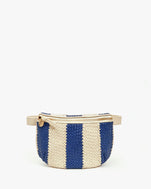 Indigo & Cream Woven Racing Stripes Fanny Pack