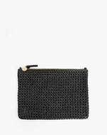 Black Rattan Flat Clutch w/ Tabs