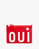 Cherry Red Oui Flat Clutch w/ Tabs