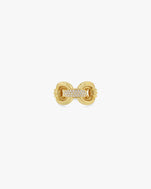 Link Column Ring w Diamonds