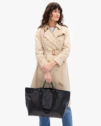 Danica holding Grande Bateau Tote