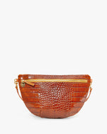 Cuoio Croco Grande Fanny Front Flat