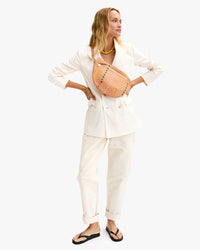 Bisque Woven Checker with Stripe Grande Fanny on Mae