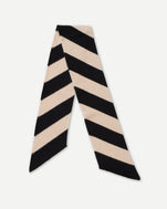 Black and Oatmeal Stripe Scarf