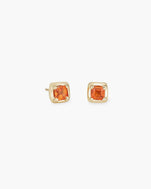 Kathryn Bentley Square Studs in Orange Sapphire