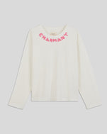 Cream w/ Dusty Pink Charmant Kids Boxy Longsleeve Tee