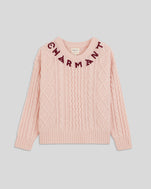 Petal w/ Oxblood Charmant Kids Fisherman Sweater