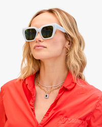 La Colorblock Gemme Charm on Charm Chain Necklace