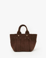 Chocolate Suede Le Petit Box Tote
