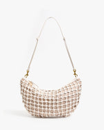 Lune in White Knot Woven Leather