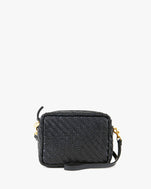 Black Woven Zig Zag Midi Sac - Front