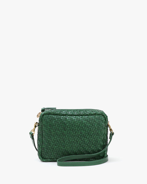 Clare V, Bags, Clare V Moyen Messenger Bag Green Woven Leather Purse Zig  Zag