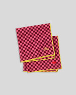 Neon Pink & Oxblood Checker Napkin