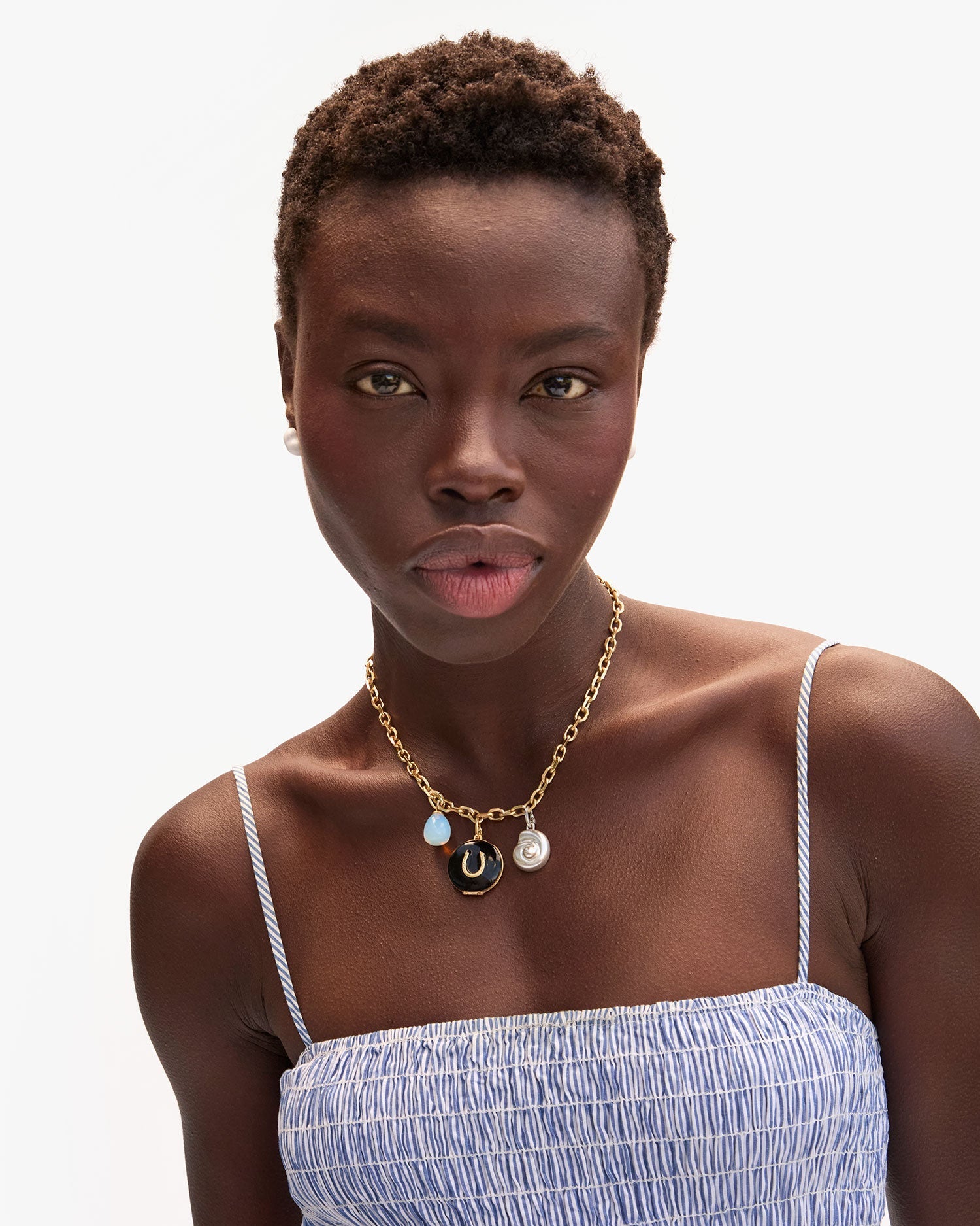 Nautilus Charm on Charm Chain Necklace