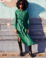 Green & Black Stripe Phoebe Dress