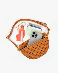 Petite Fanny with phone, wallet, keys and lip balm