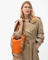 Stripe Heart Locket on Charm Chain Necklace