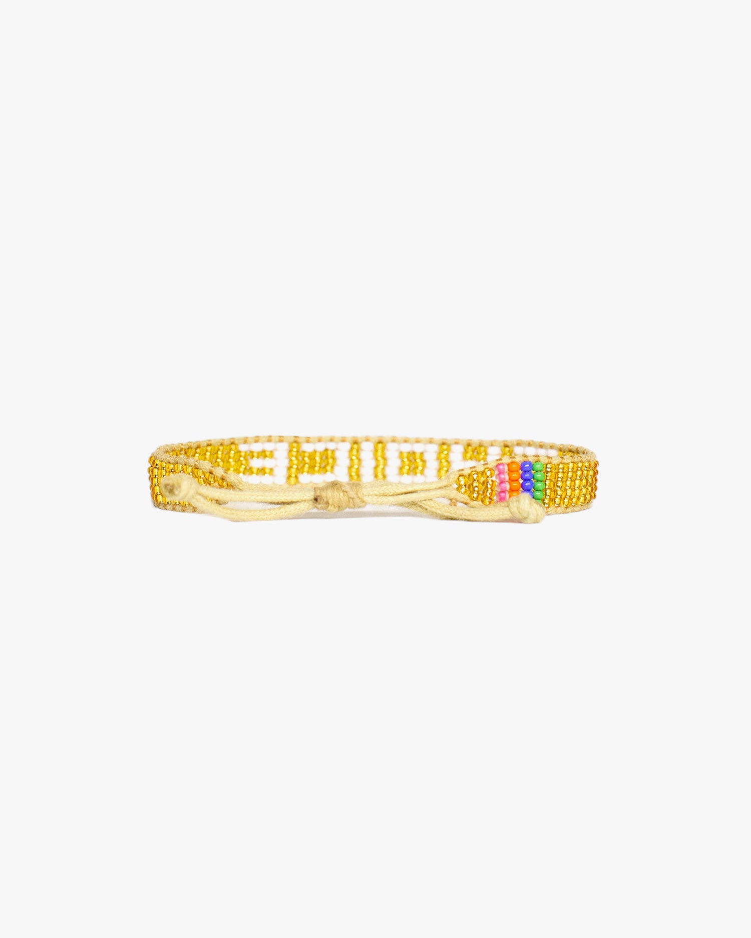 back view of the Gold Choice Woven Bracelet