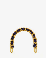 Vintage Brass w/ Navy Grosgrain Shortie Strap