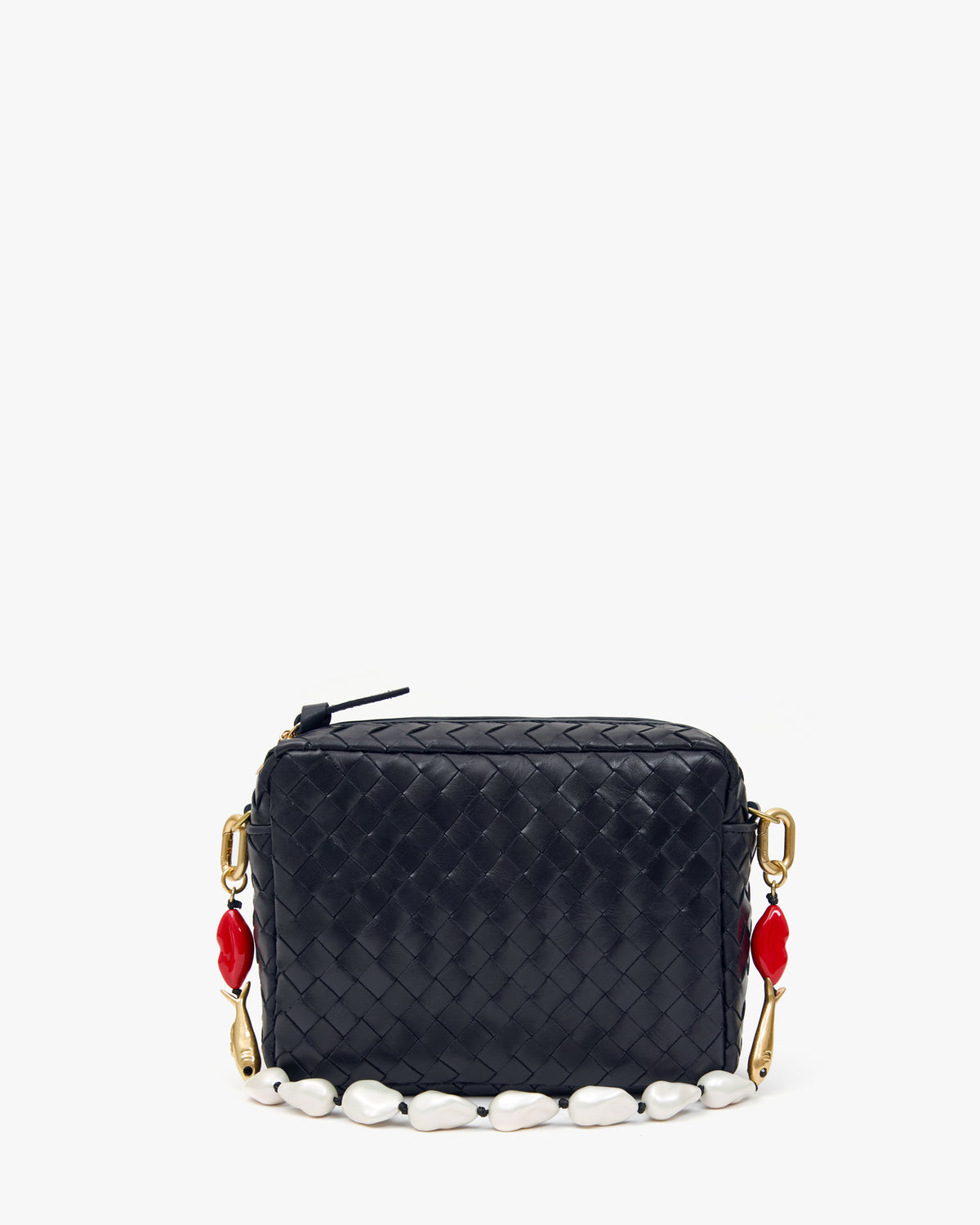Twilight Diagonal Woven Midi Sac with Multi Charm Shortie Strap. 