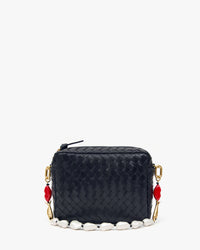 Twilight Diagonal Woven Midi Sac with Multi Charm Shortie Strap. 
