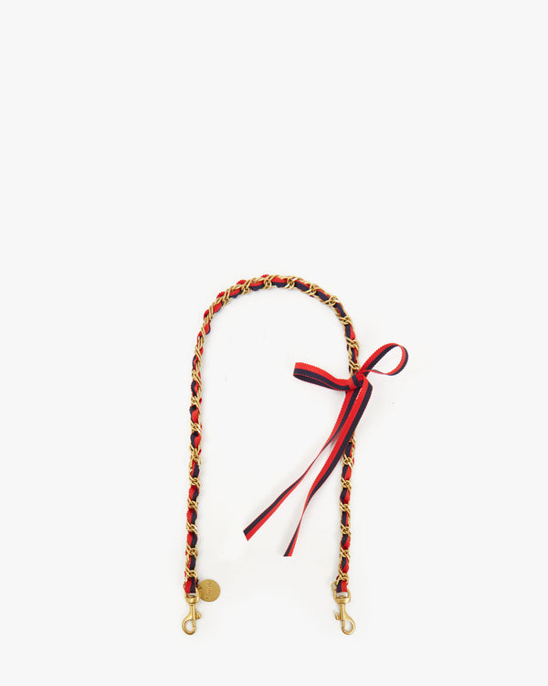 Navy/Red Grosgrain Chain Shoulder Strap