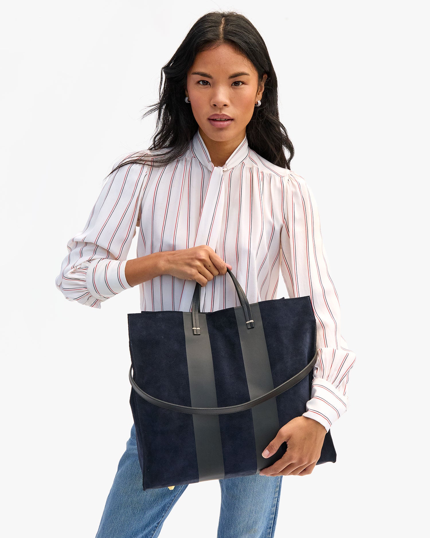 Sandra holding Simple Tote