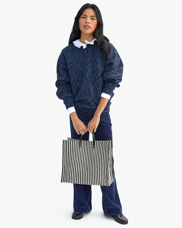 Sandra holding Simple Tote