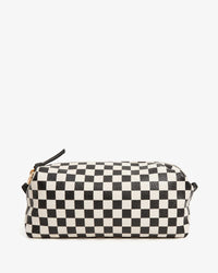 Black & Cream Checkers Toiletry Case