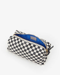 interior image of the Black & Cream Checkers Toiletry Case