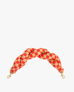 Poppy & Khaki Checker Twisted Puff Top Handle