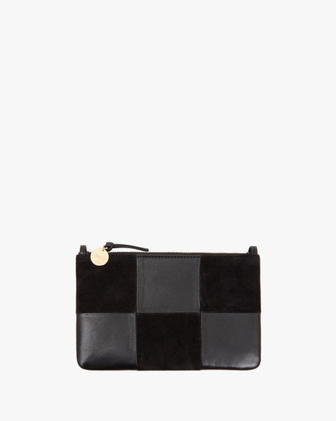 Wallet Clutch Camel Nubuck with Black and White Stripe – Clare V.