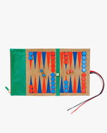 Green new look Backgammon Set open