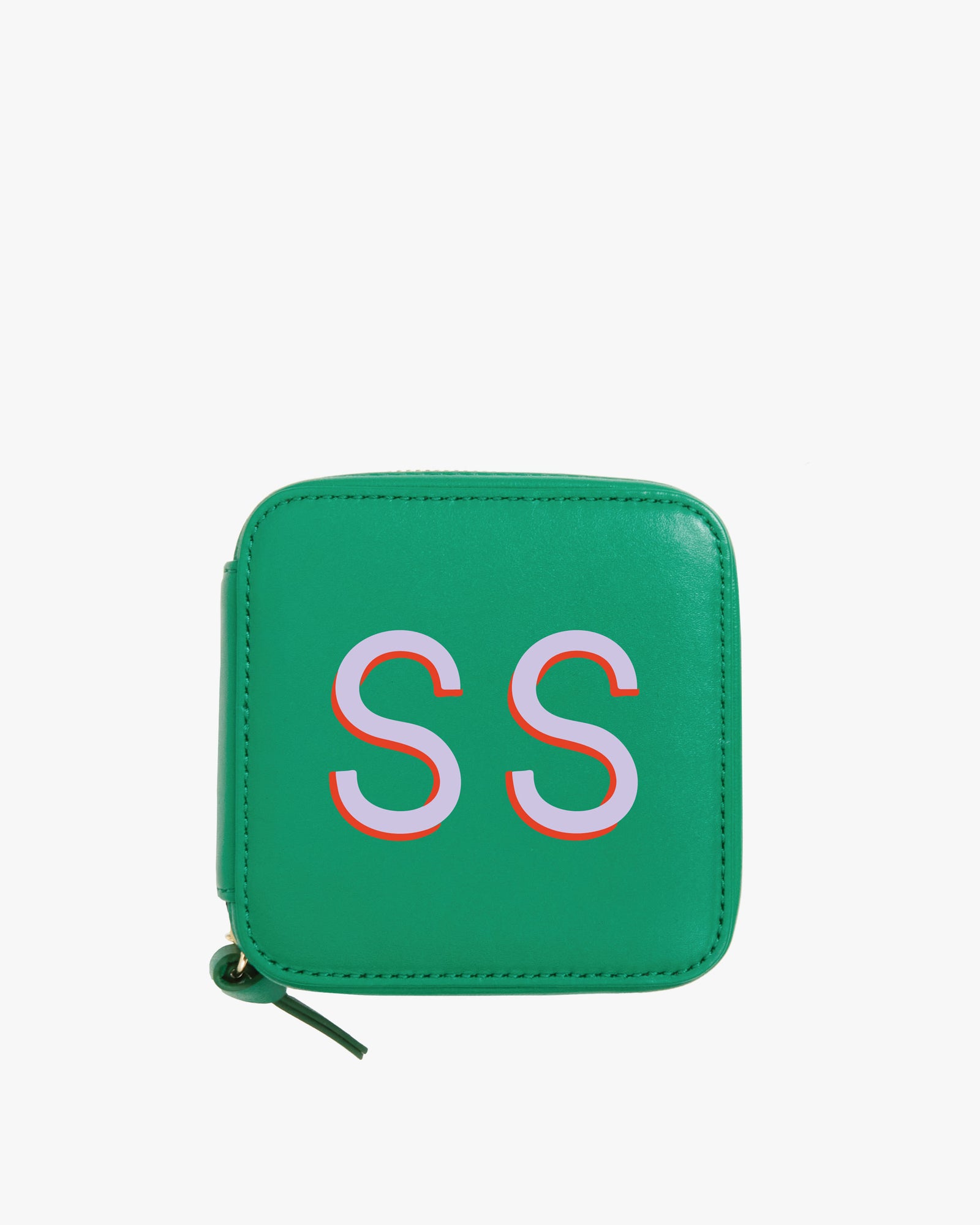 Arial View of the Emerald Nappa Box a Bijoux with a hand painted monogramed initials 'SS'