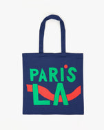 front image of the Navy Paris L.A. Canvas Store Tote