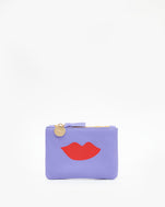 Violet w/ Lips Coin Clutch - Front Flat
