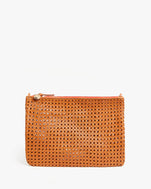 Tan Rattan Flat Clutch w/ Tabs