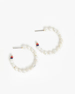 Cream Freshwater Pearl Hoop Earrings