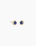 Lapis Large Dot Studs