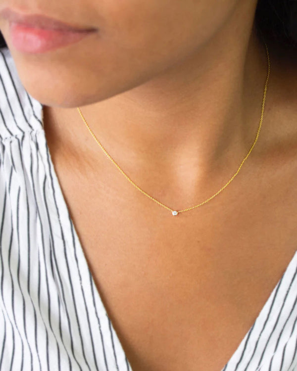 Maya Brenner Diamond Layering Necklace on Model