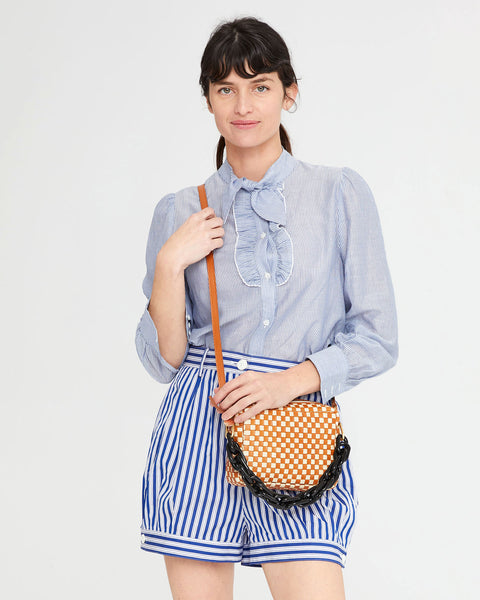 Clare V, Midi Sac - Cream Chantal with Black Checkers