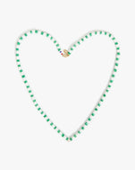 White & Emerald Stacked Shell Necklace